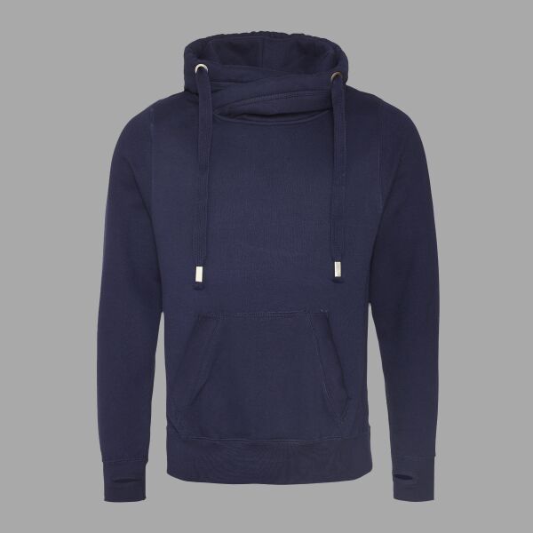 Men's Heavyweight Cross Over Neck Hooded Sweatshirt Thumbnail