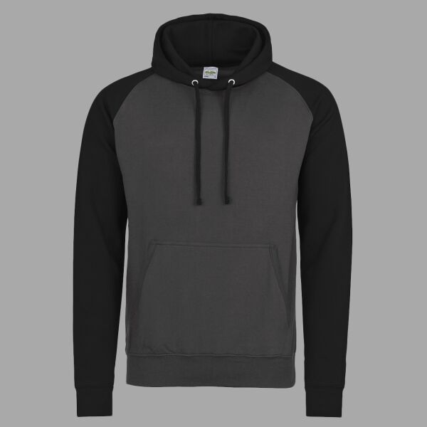 Adult Midweight Contrast Baseball Hooded Sweatshirt Thumbnail